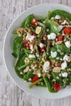 Springtime Barley Salad with Asparagus, Red Pepper and Spinach