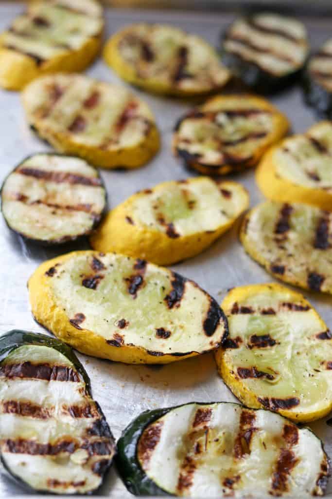 A close up of grilled squash