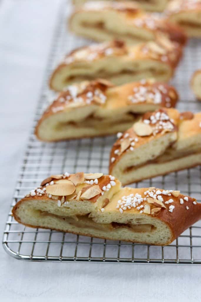 Nordic apple strips on a cooling rack