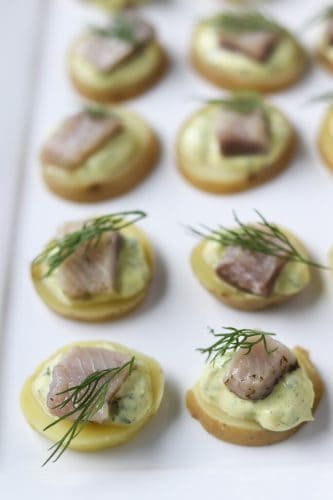 Potato Pickled Herring Bites