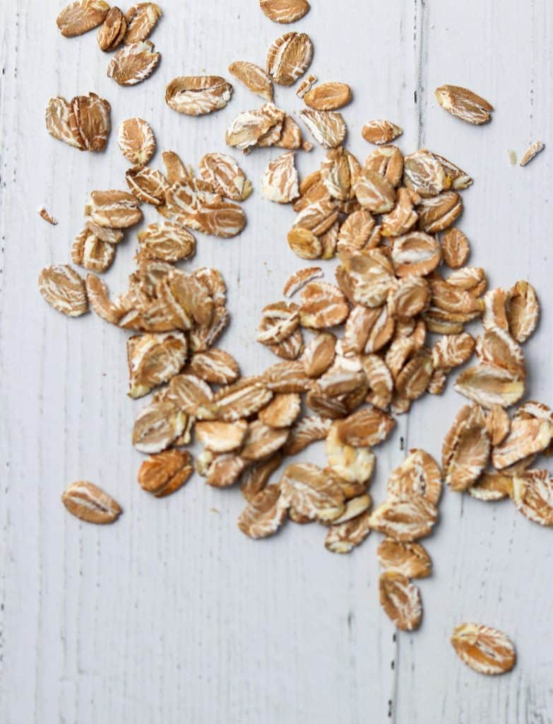 Oats on a wood surface