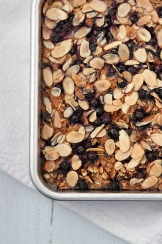 Baked Nordic Oat and Rye Porridge in the pan