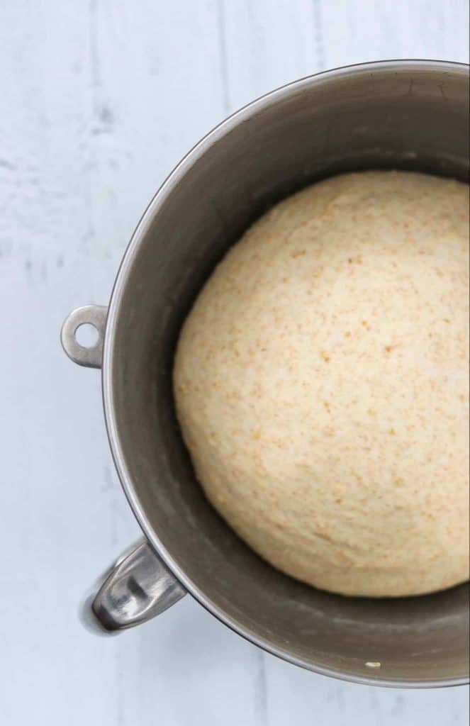 Bread dough rising in a bowl