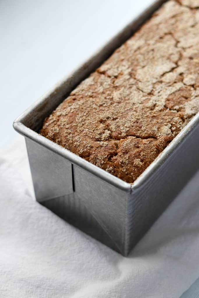 Rye bread in a loaf pan
