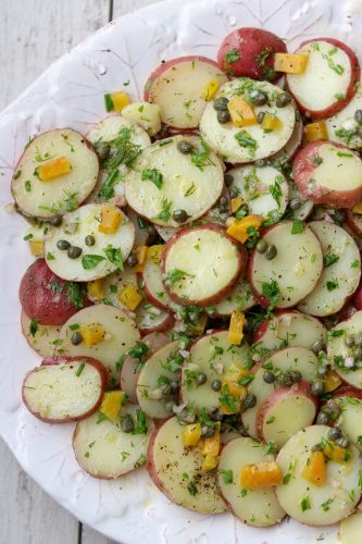 Herbed New Potato Salad with Pickled Beets and Capers