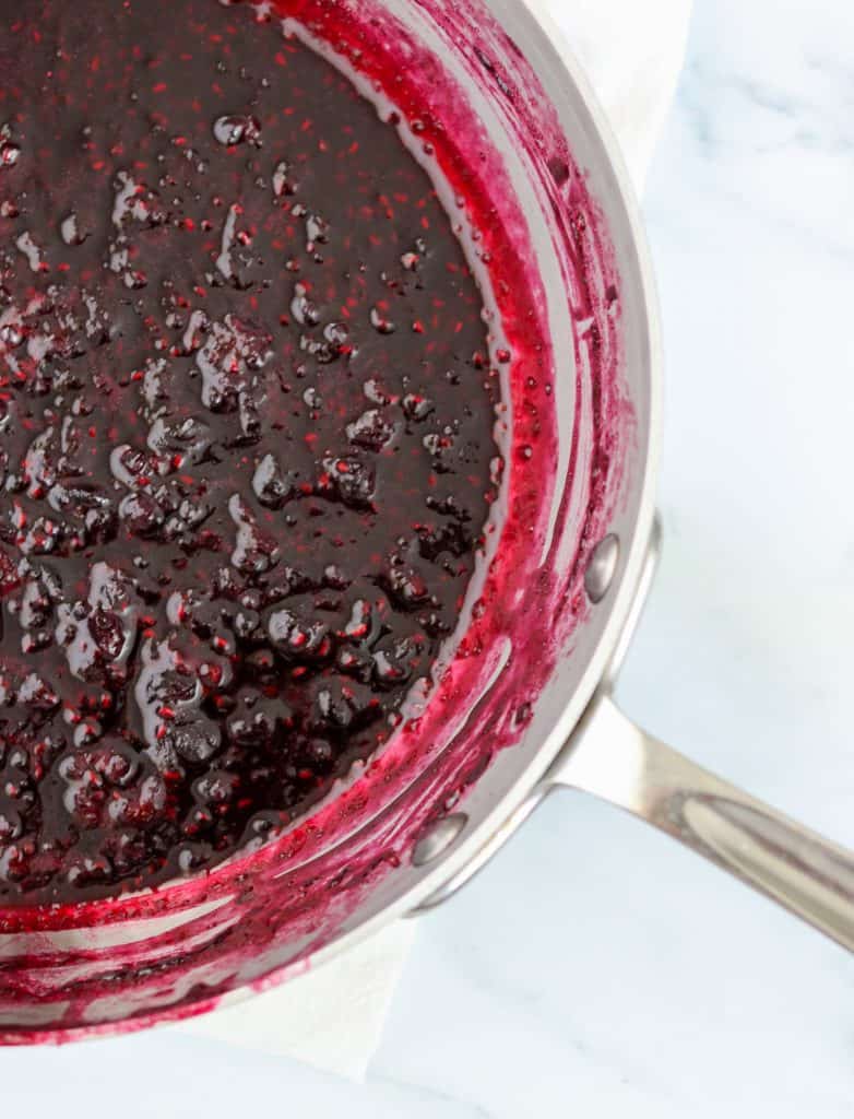 Cooked berries in a pan