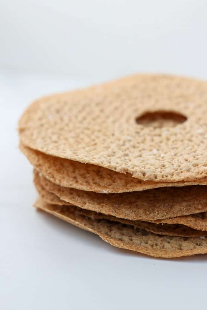 A stack of crispbread