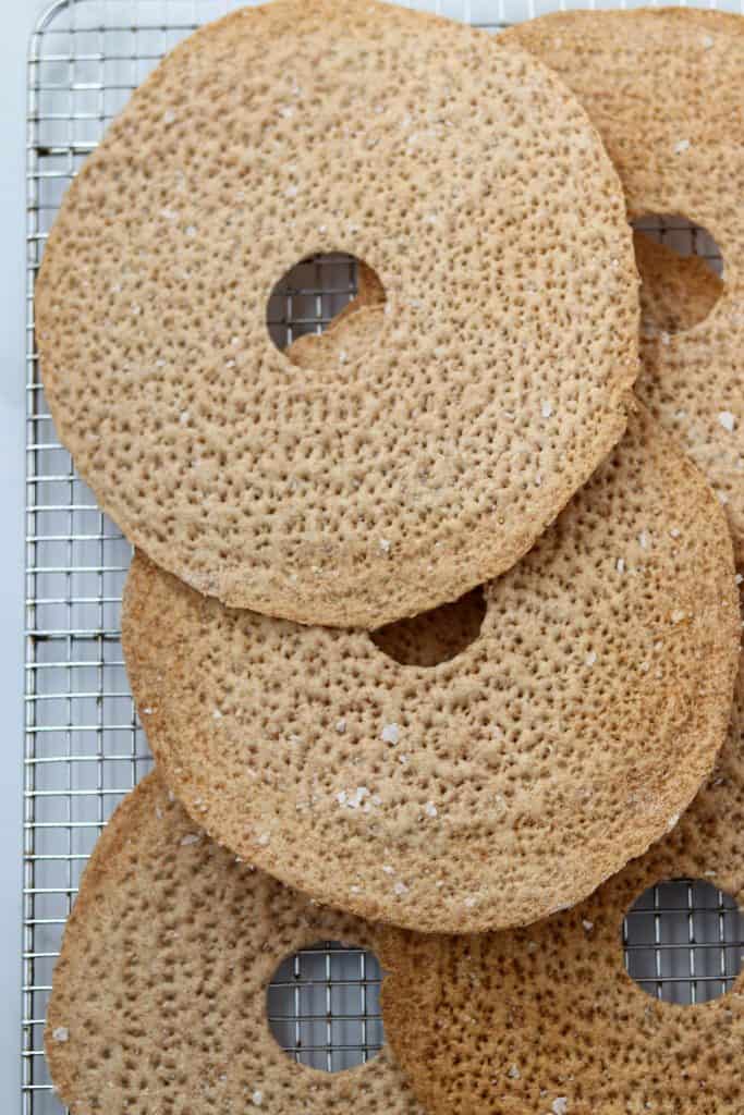 Crispbread on a cooling rack