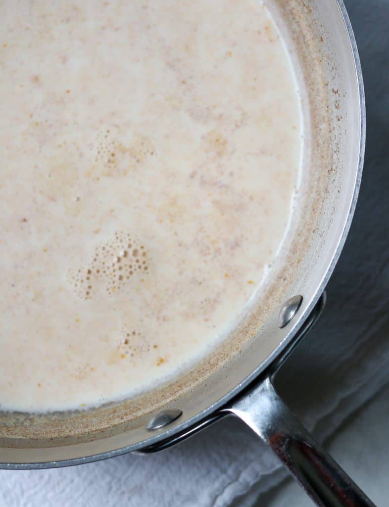 Pumkin Spice Latte mix in a saucepan