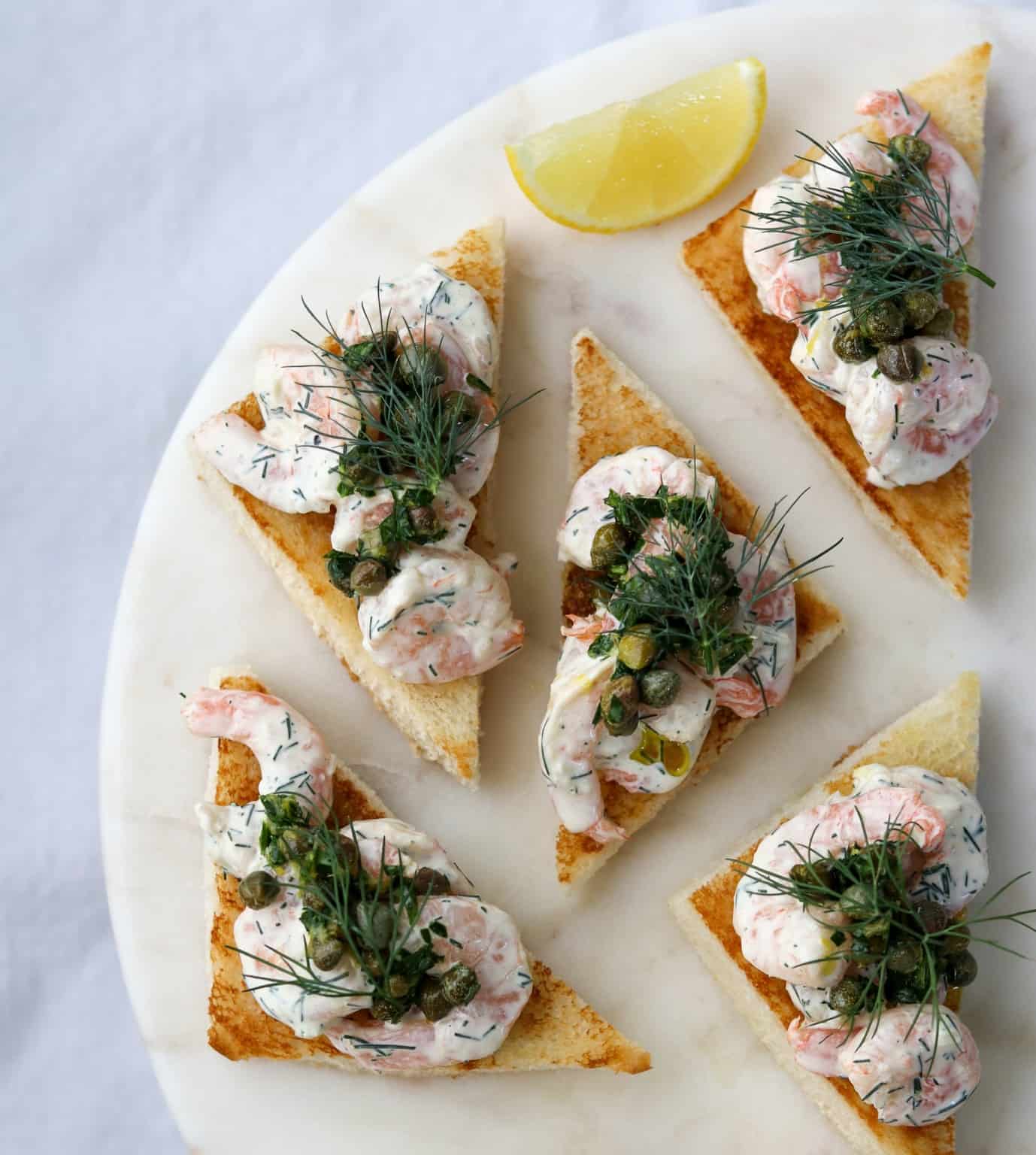 Toast Skagen with Caper Relish True North Kitchen