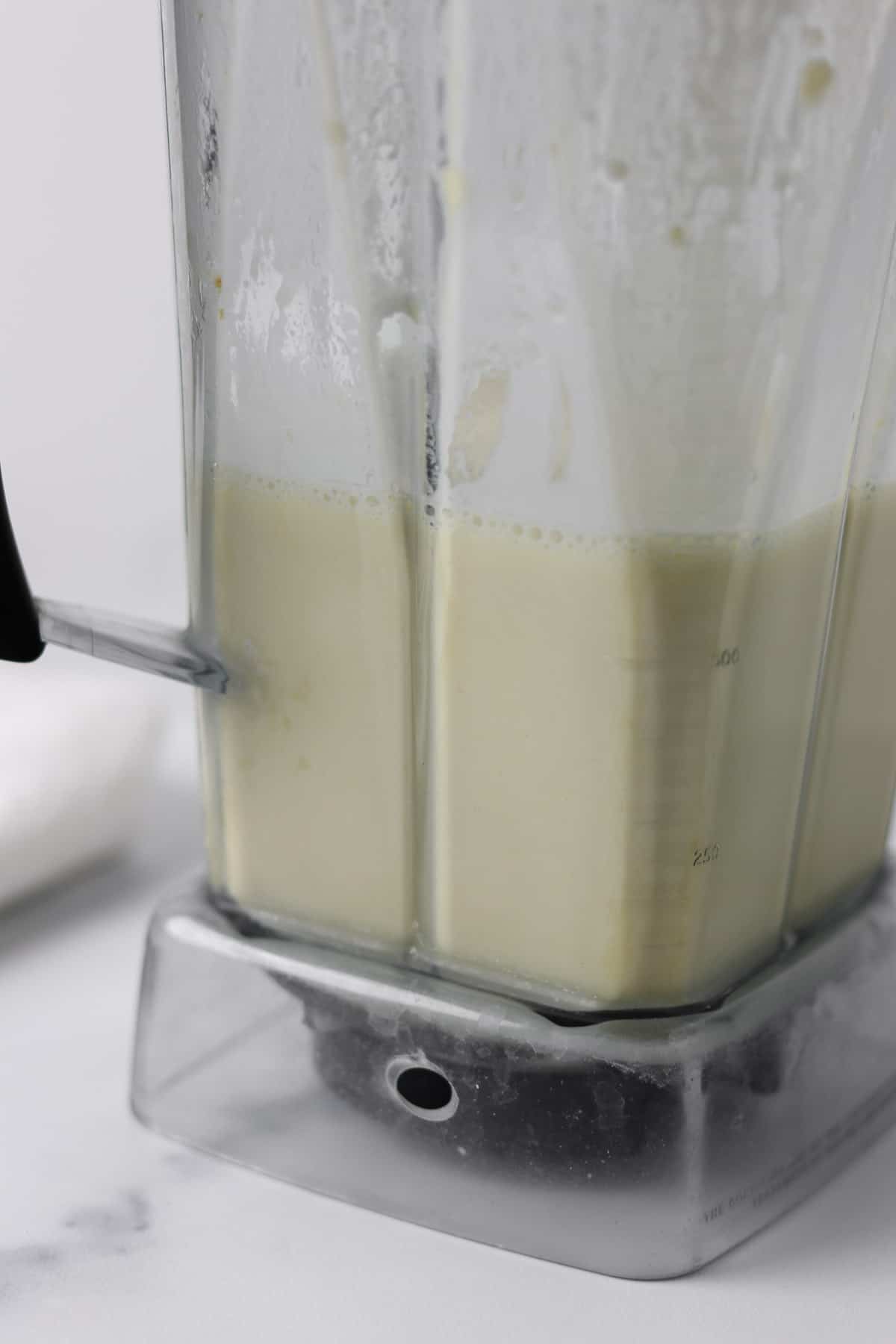 Pancake batter in a blender jar.