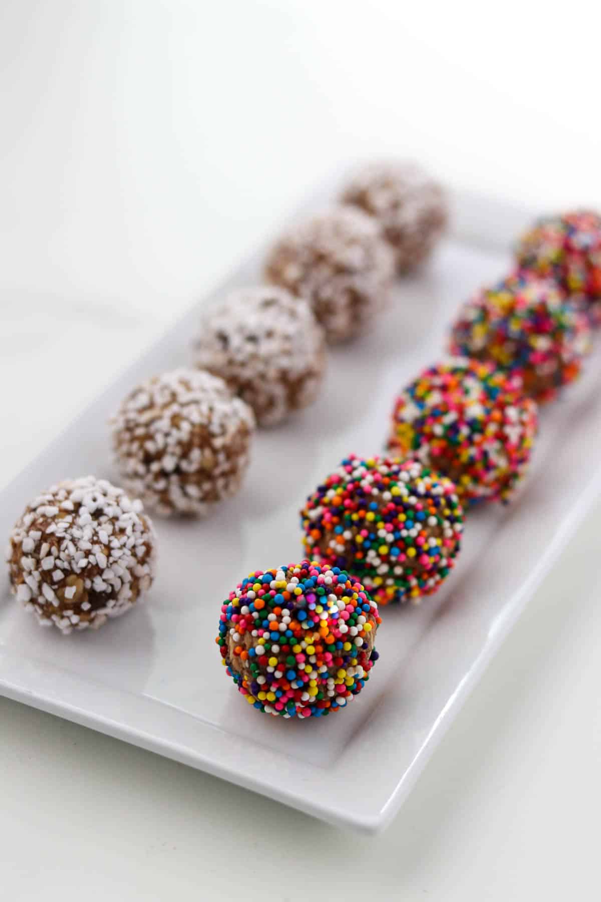 No Bake Swedish Chocolate Balls on a plate.