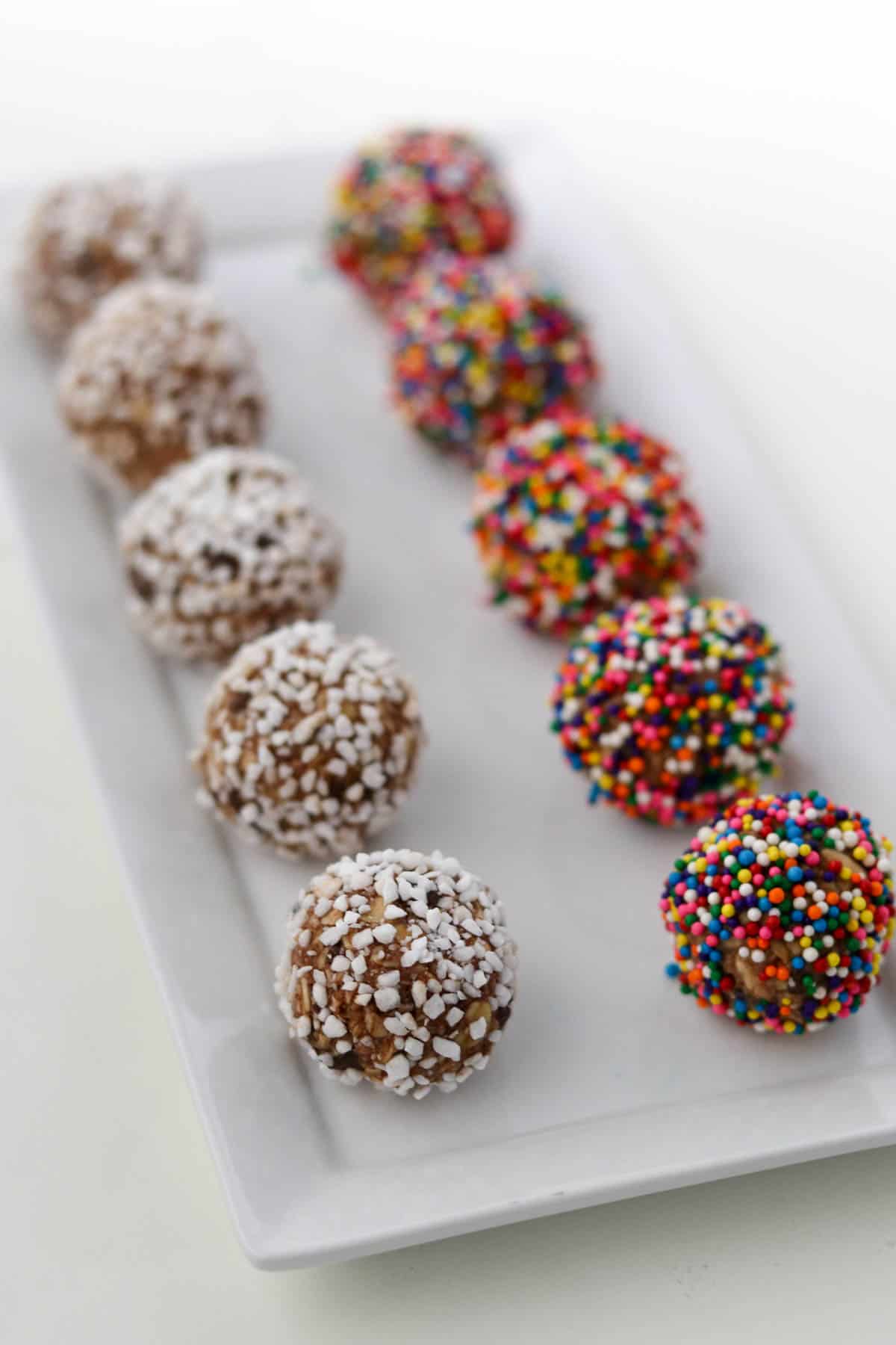 Swedish Chocolate Balls on a plate.