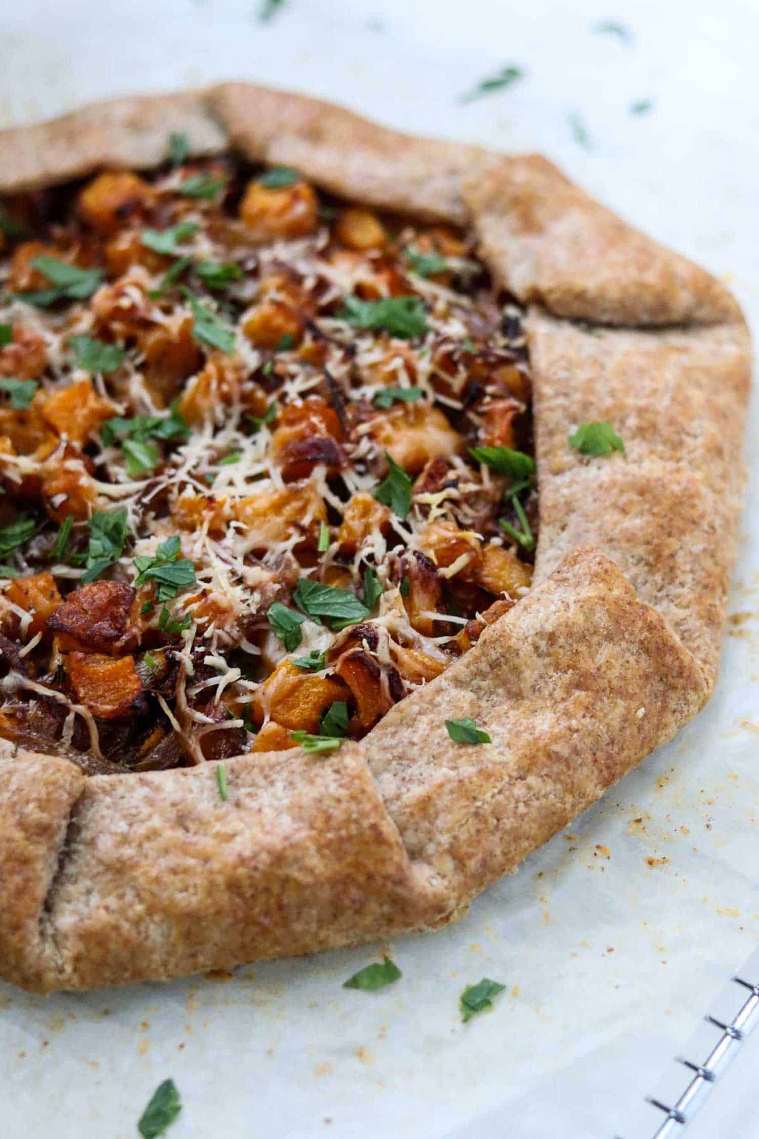 Side view of Rustic Butternut Squash Galette