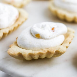 Scandinavian Almond Tart filled with Cloudberry Cream.