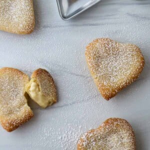 Close up of Swedish Custard Hearts