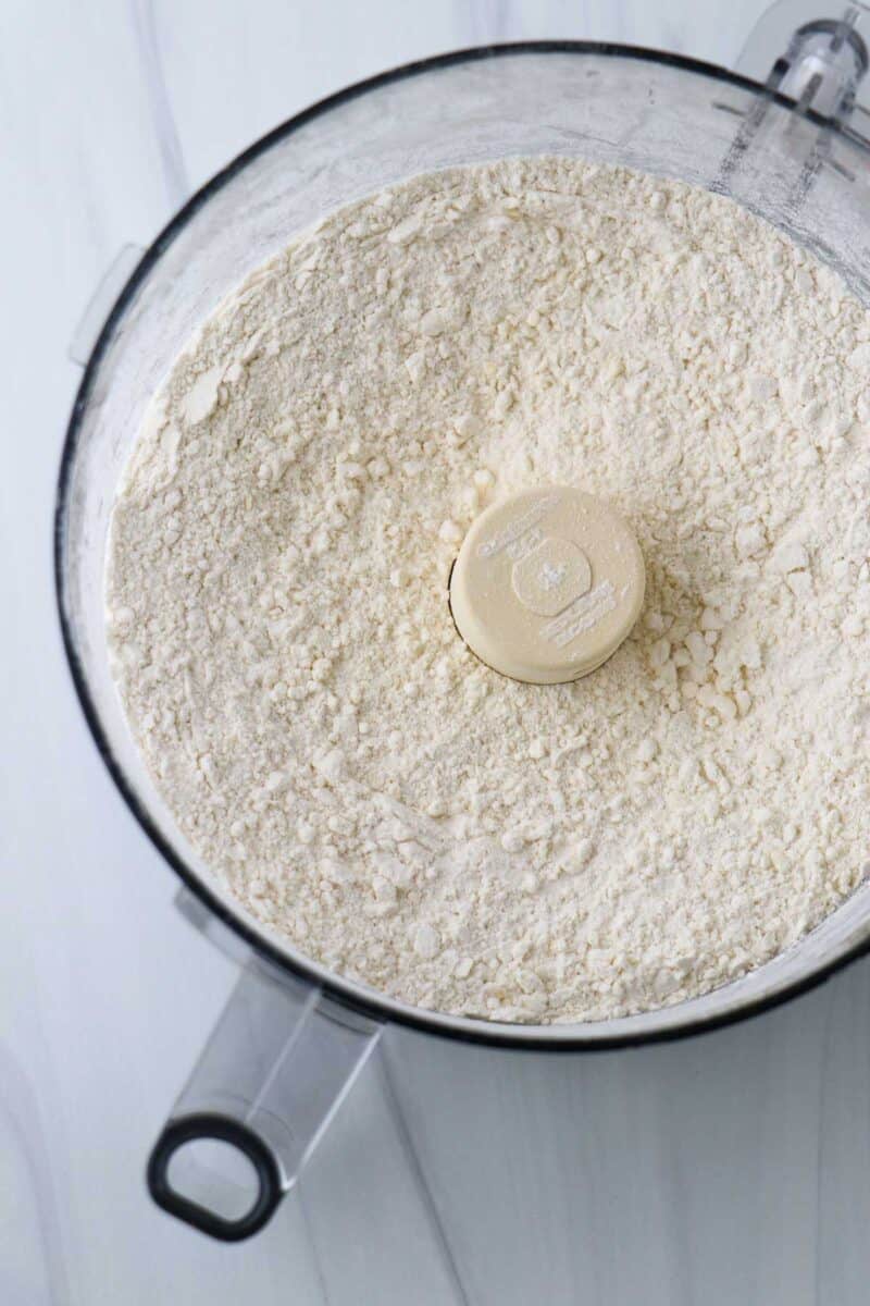 Flour and butter mixture in a food processor.