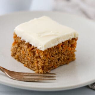 Featured image for Simple Carrot Snack Cake with Cream Cheese Frosting.