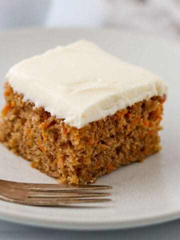 Featured image for Simple Carrot Snack Cake with Cream Cheese Frosting.