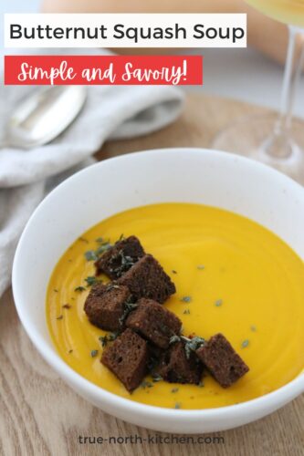 Pin for Simple and Savory Butternut Squash Soup.