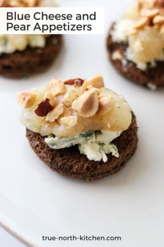 Pinterest Pin for Blue Cheese and Pear Appetizers