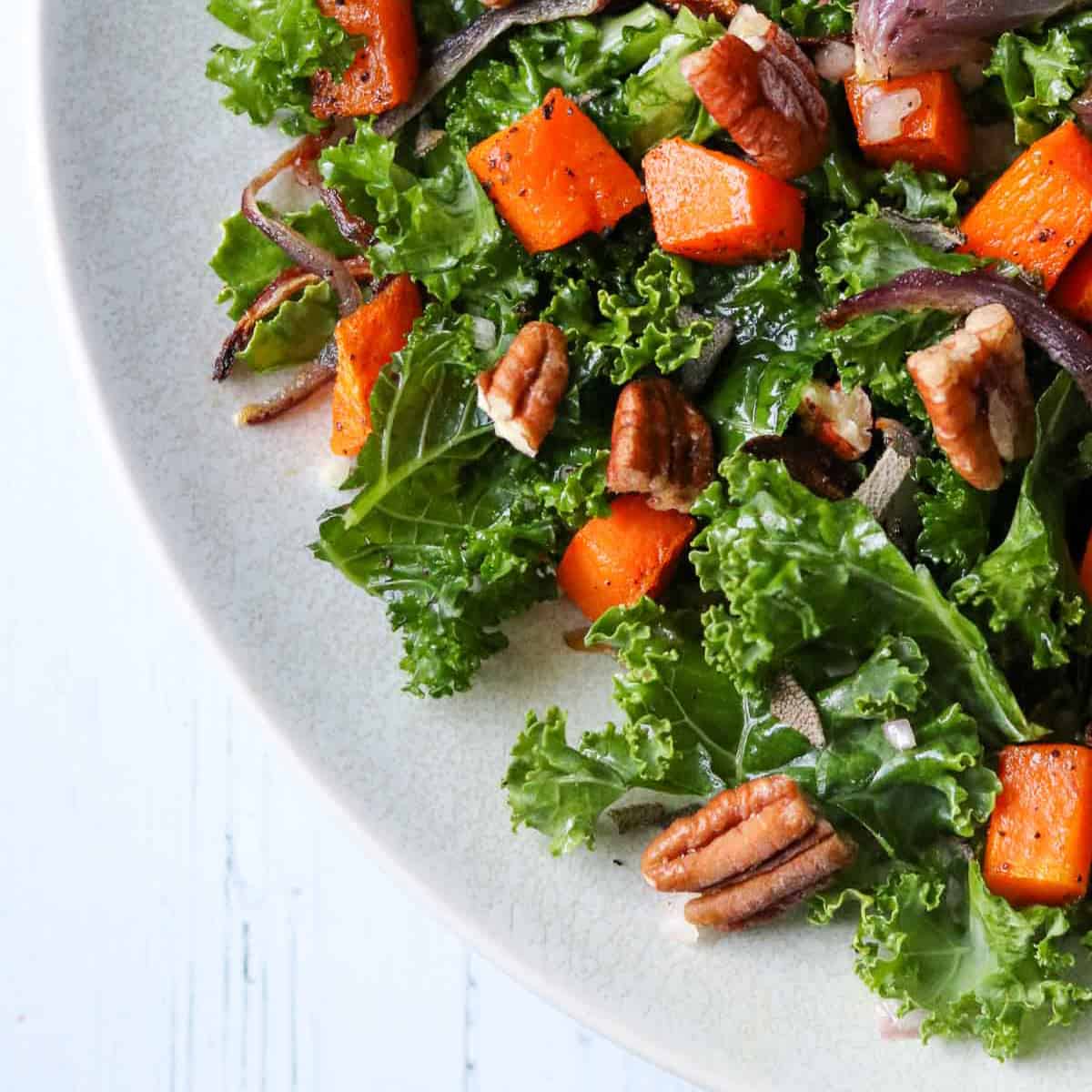 Kale Salad with Butternut Squash