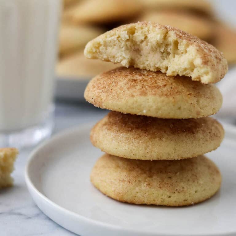 Close up of a stack of buttermilk cookies.