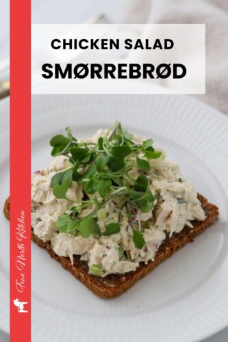 Pinterest pin for Chicken Salad Smørrebrød.