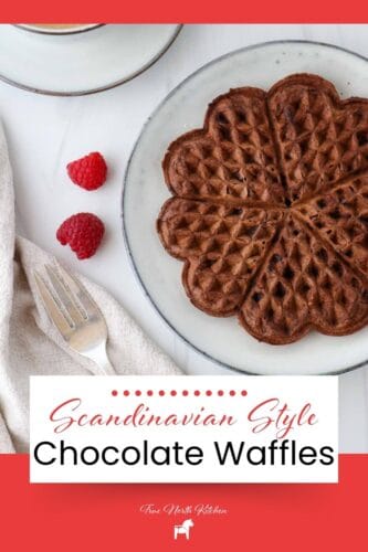 Pinterest pin for Chocolate Waffles.