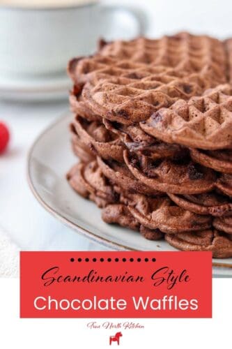 Pinterest Pin for Chocolate Waffles.