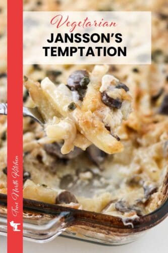 Pinterest pin for Vegetarian Jansson's Temptation.