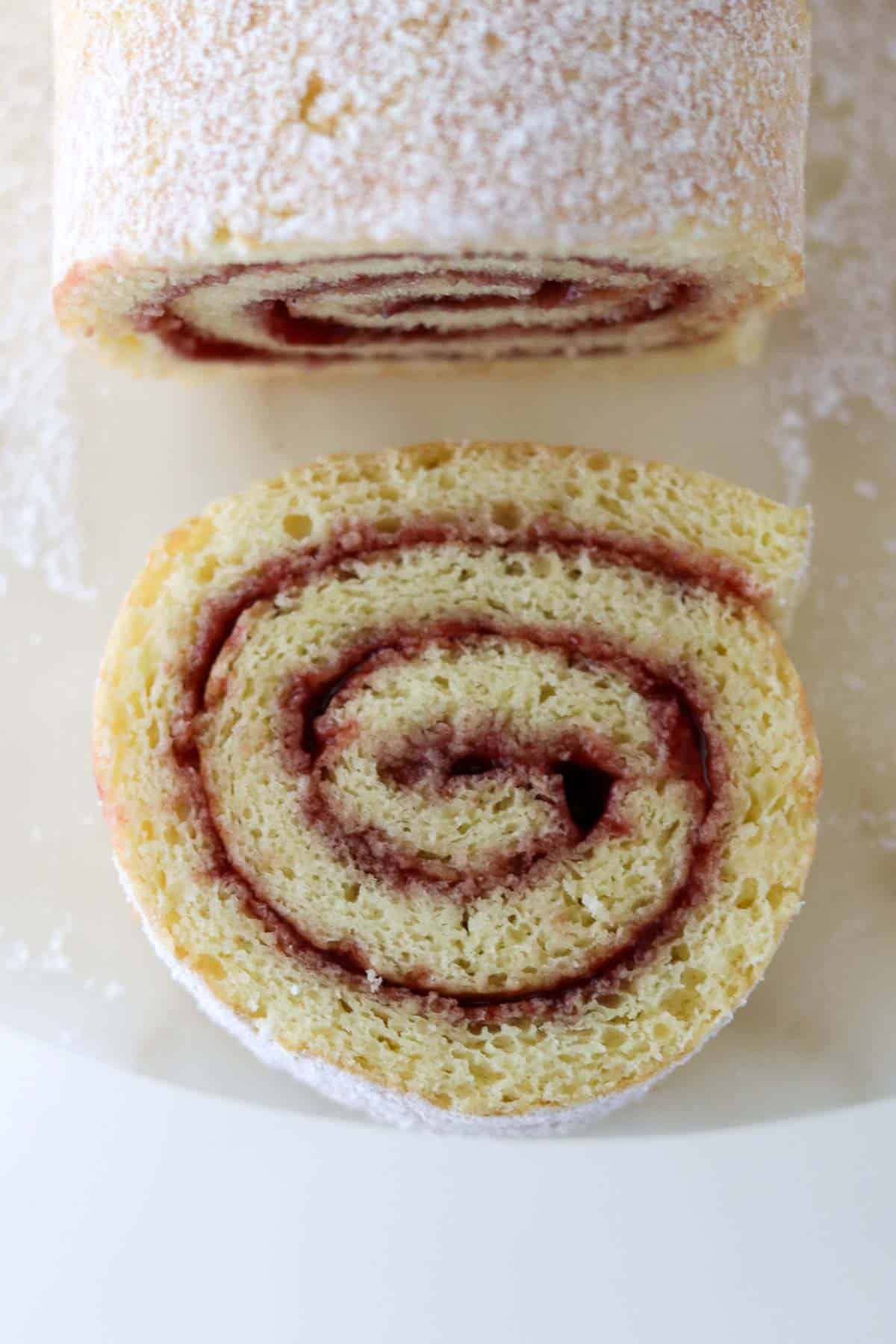 Slice of Swedish Rulltårta.