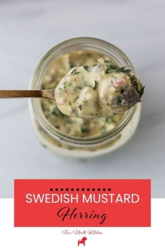 Pinterest pin for Swedish Mustard Herring.