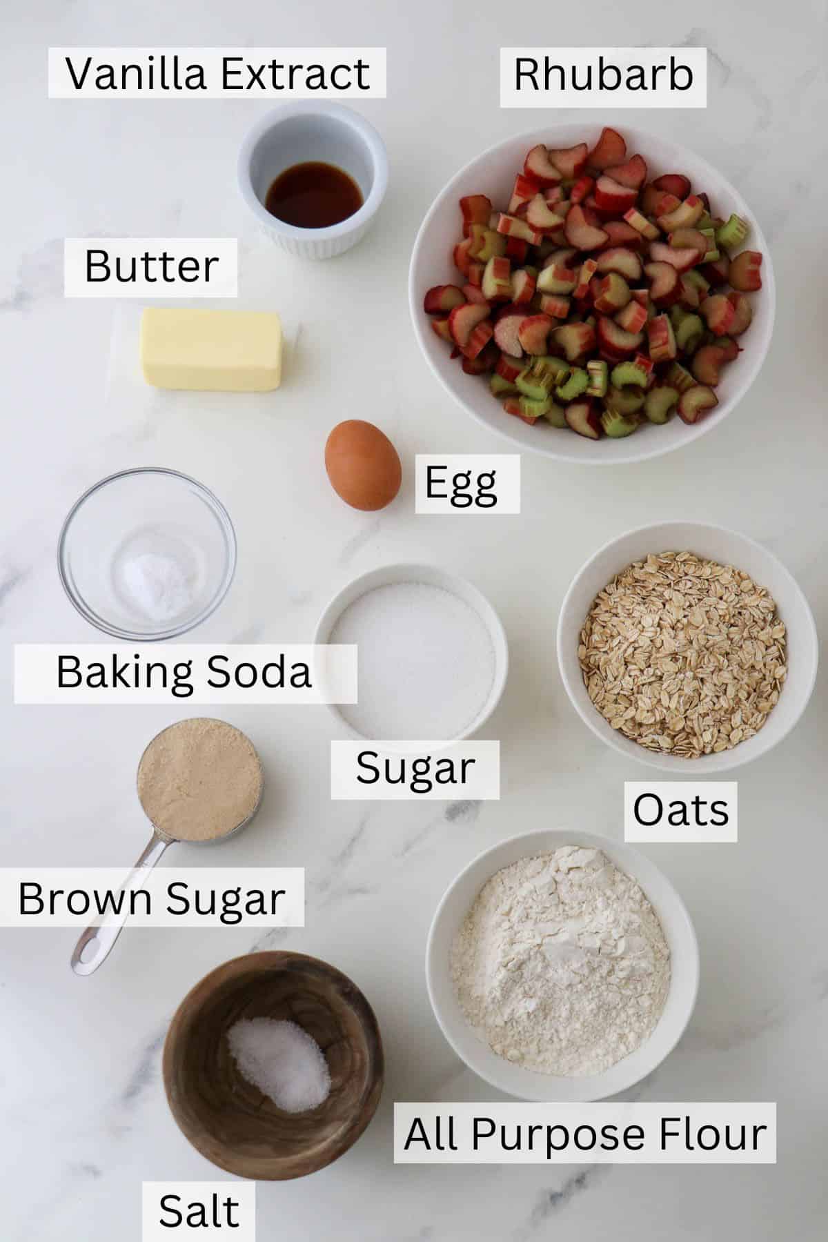Labeled ingredients for Icelandic Happy Marriage Cake (Hjónabandssaela).