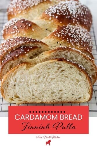 Pinterest Pin for Cardamom Bread (Finnish Pulla).