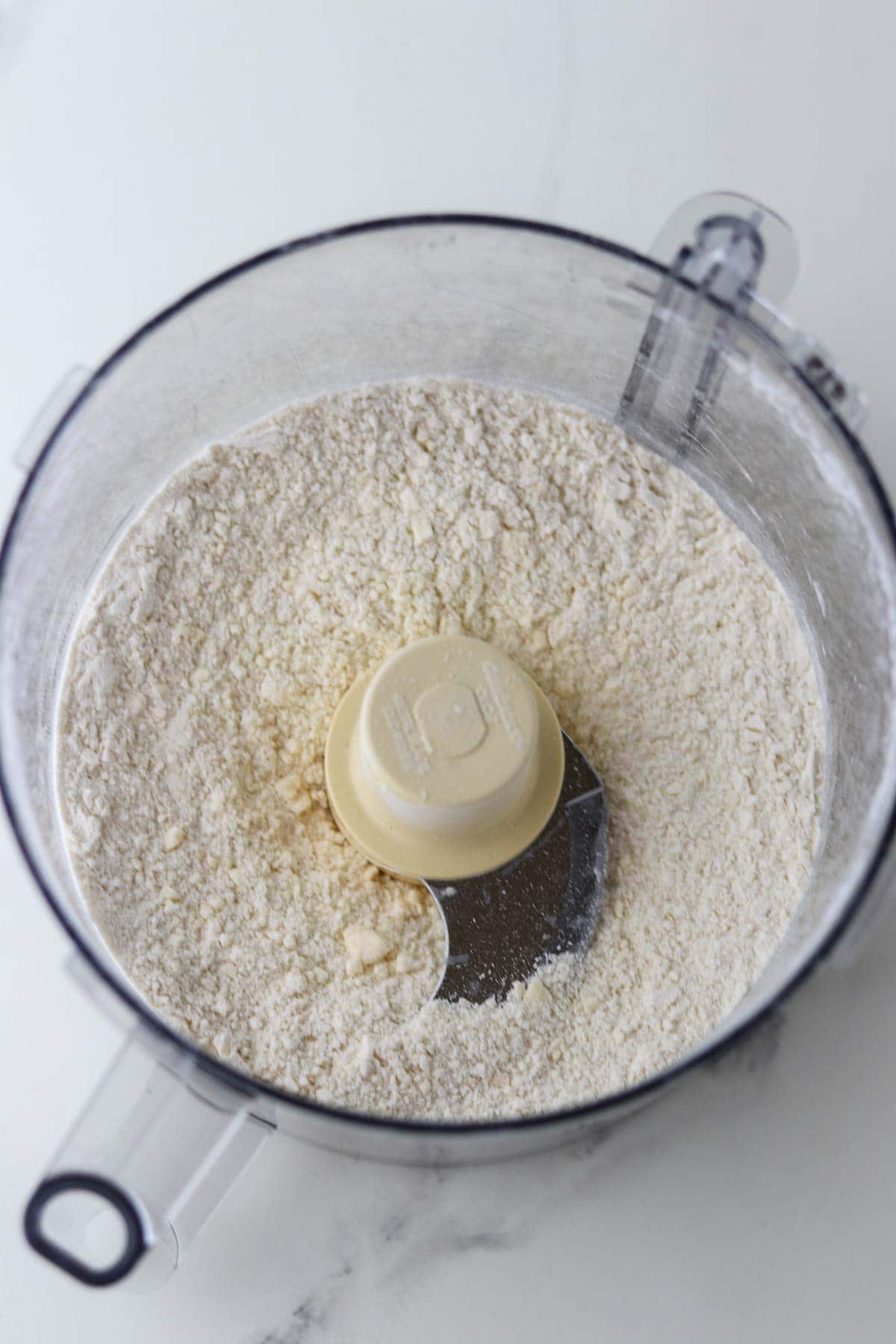 Flour mixture in a food processor.