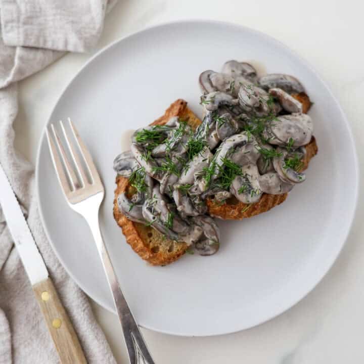 Fall Musroom Toast Scandinavian Mushroom Toast with Cream and Herbs - True North Kitchen