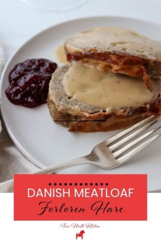 Pinterest Pin for Danish Meatloaf (Forloren Hare).