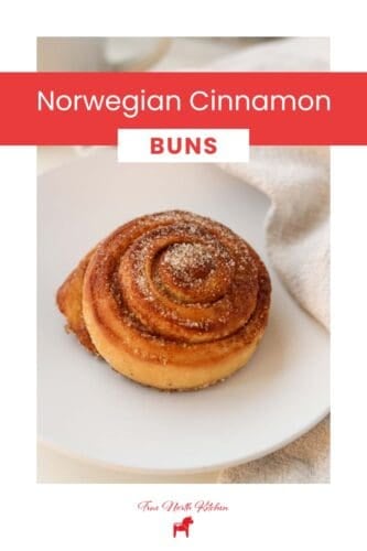 Pinterest pin for Norwegian Cinnamon Buns (Skillingsboller).