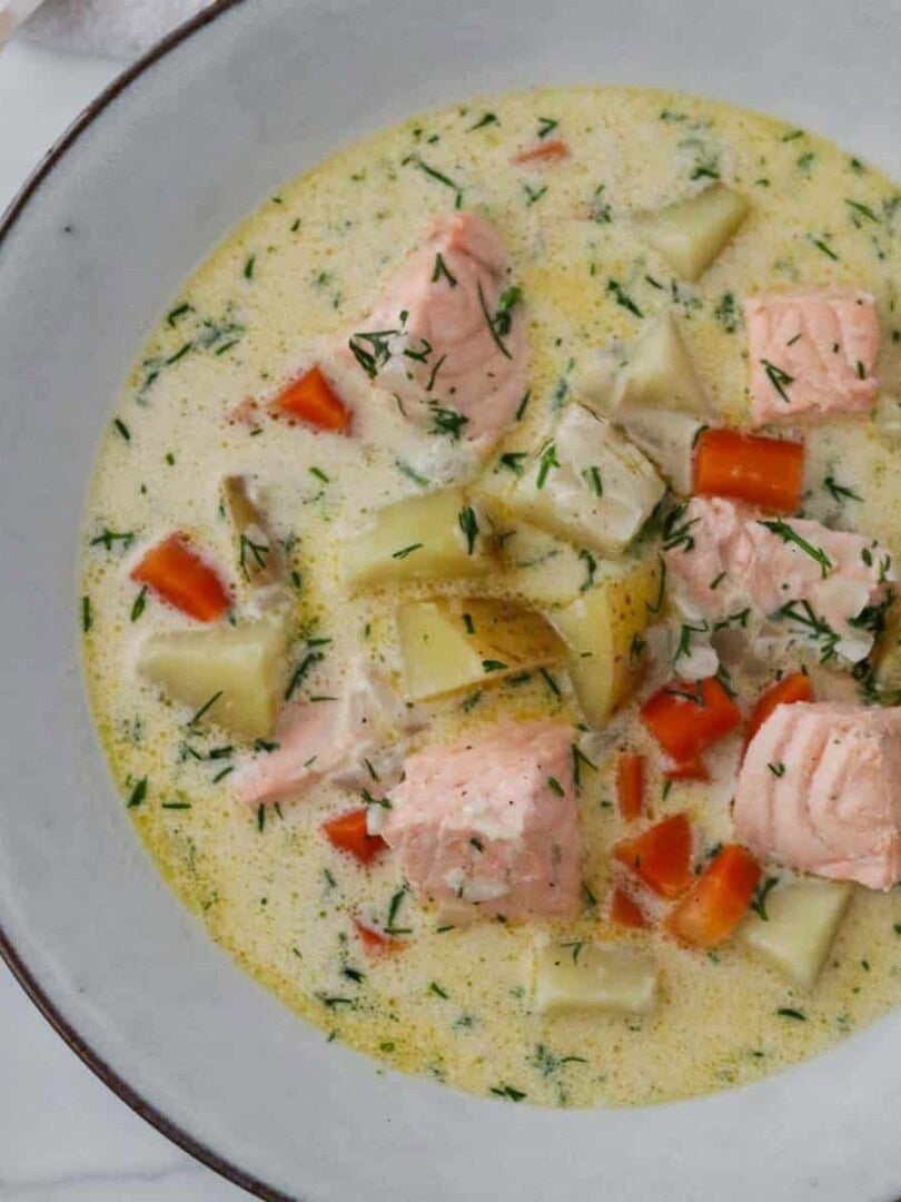 Featured image for Traditional Finnish Salmon Soup (Lohikeitto).