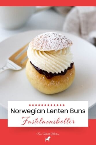 Pinterest Pin for Norwegian Lenten Buns (Fastelavnsboller)