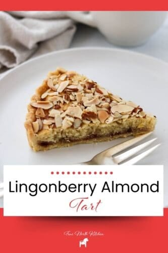 Pinterest pin for Lingonberry Almond Tart.