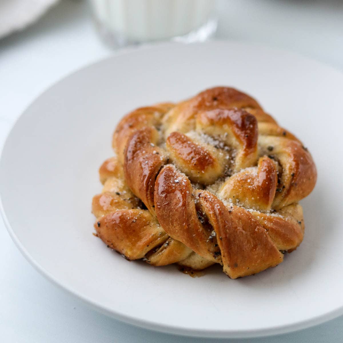 Plated pastry dessert for a Scandinavian fika.