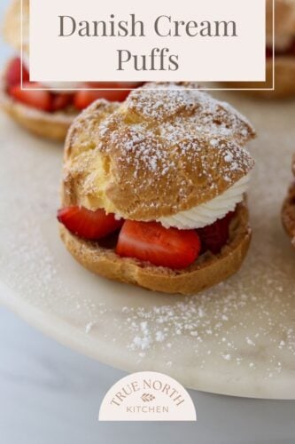 Pinterest Pin for Danish Cream Puffs.