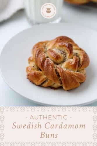 Pinterest pin for Traditional Swedish Cardamom Buns (Kardemummabullar).