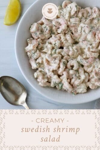 Pinterest pin for Skagenröra (Swedish Shrimp Salad).