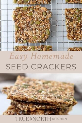 Pinterest pin for Gluten-Free Seed Crackers (Norwegian Crispbread).