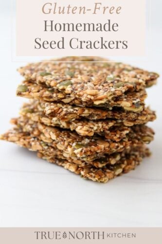 Pinterest pin for Gluten-Free Seed Crackers (Norwegian Crispbread).