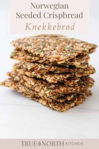 Pinterest pin for Gluten-Free Seed Crackers (Norwegian Crispbread).