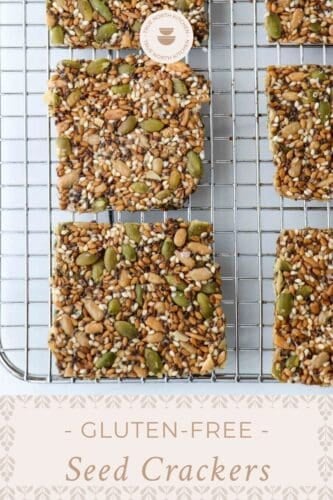 Pinterest pin for Gluten-Free Seed Crackers (Norwegian Crispbread).
